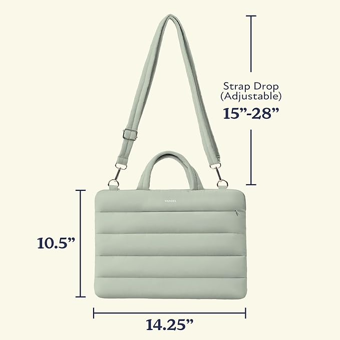 Vandel 13-14 inch Laptop Carrying Case Sleeve with Strap, Shoulder Bag with Handle, 14 in Laptop Bag for Women, MacBook Air 13 Inch Carrying Case, MacBook Pro 14 in HP Lap top Messenger Carrier