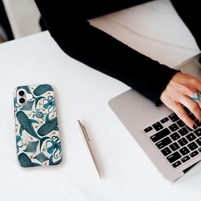 DAIZAG Case Compatible with for iPhone 16,Octopus Turtle Manta Ray Whale Phone Case for iPhone 16 for Girl Women Boy Men