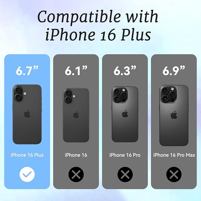 for iPhone 16 Plus Case, Whimsical Floral Collage Pattern, Military-Grade Drop Protection, Cute Soft Slim TPU Protective Cover with Camera Lens Protection for Women & Girls