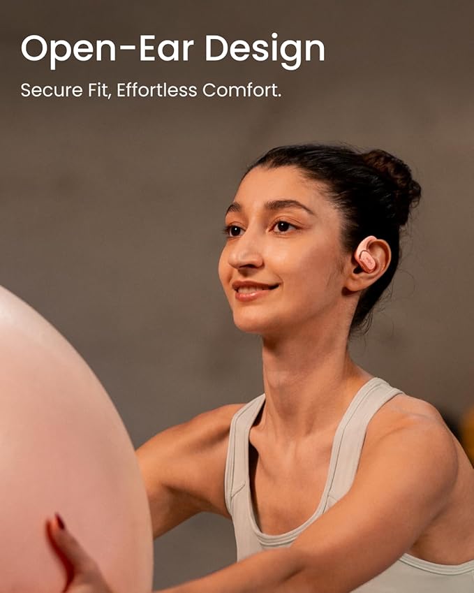 SHOKZ OpenFit Air - Open-Ear Headphones, True Wireless Earbuds, Water Resistant, Secure Earhooks for Daily Use, Pink