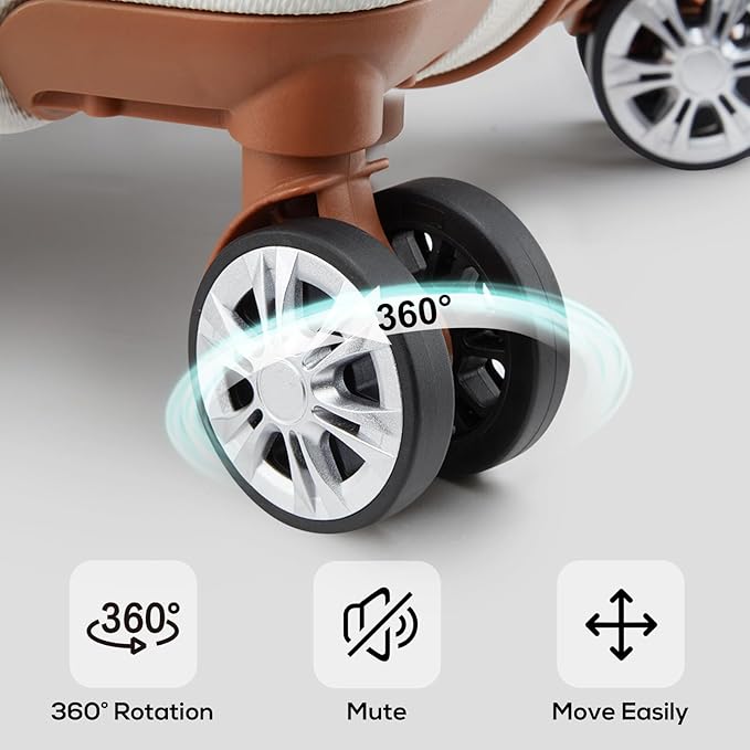 Melalenia Luggage 10 Piece Sets Clearance,Large Suitcase Set Spinner Wheels with TSA Locks,Hard Shell Luggage Sets for Women Travel Suitcase (White brown)