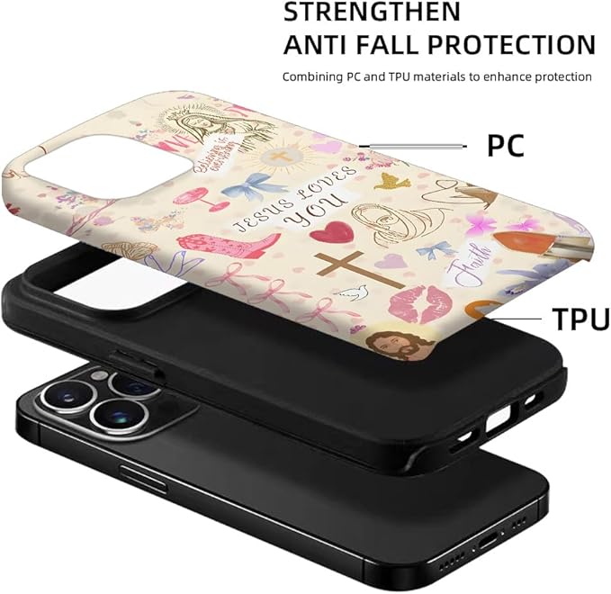 Generic Case Compatible with iPhone 12 Pro Max,Faith Jesus Christian Girly Phone Case for Girl Women,Durable Protection Case