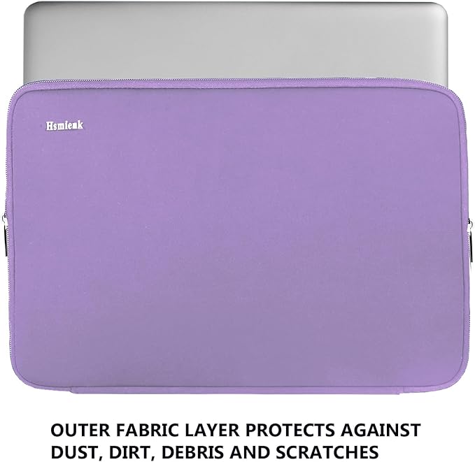 Laptop Sleeve Bag 15.6 Inch, Durable Shockproof Protective Cover Flip Case Briefcase Carrying Computer Bag Case Compatible with 15.6 Inch HP, ASUS, Lenovo, Acer, Notebook, Light Purple