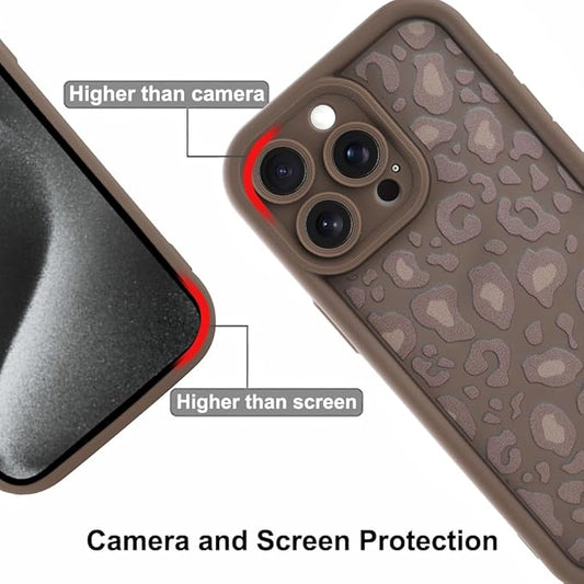 KANGHAR Case for iPhone 15 Pro Max Leopard Printed Pattern Cute Cheetah Phone Case Soft TPU Shockproof Protective Cover for iPhone 15 Pro Max 6.7 Inch Brown