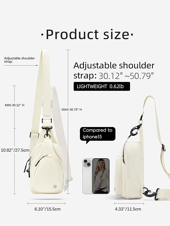 WESTBRONCO Small Sling Bag for Women Nylon Crossbody Sling Backpck Lightweight for Travel Casual Daily