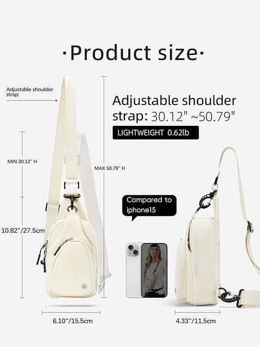 WESTBRONCO Small Sling Bag for Women Nylon Crossbody Sling Backpck Lightweight for Travel Casual Daily