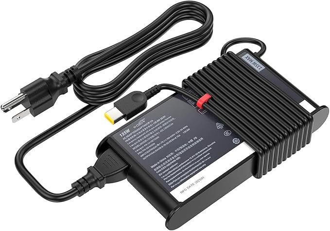 Slim 135W AC Laptop Charger Fit for Lenovo ThinkBook 16p 15P ThinkPad T15p P16v Z16 X1 Extreme Lenovo IdeaPad Pro 5 Slim 3 Creator 5 Yoga Slim 7 and Dock Adapter