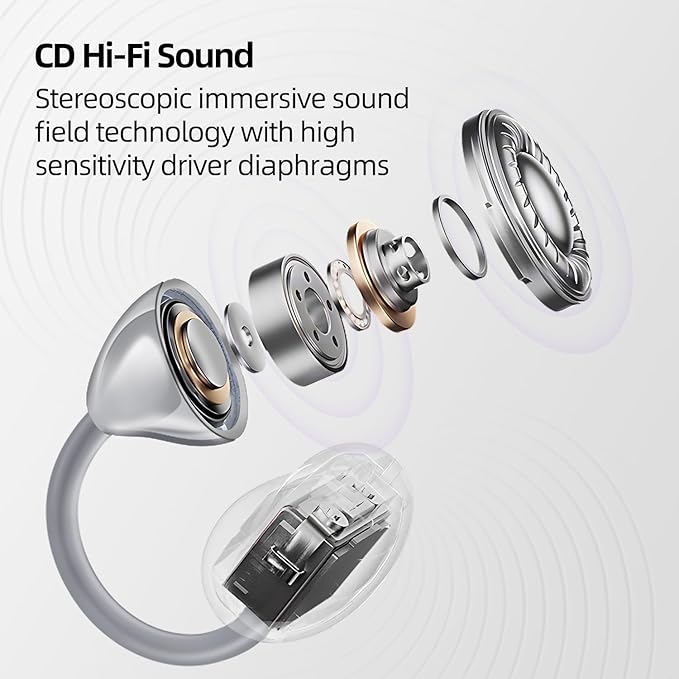 MUZEN Open Ear Headphones, Trickle 4g Lightweight Wireless Bluetooth 5.4 Clip On Earbuds with 38H Playtimes, Fit Comfort Sport Ear Clip Earbuds, Hi-Fi Earphones for Fintness Running Workout