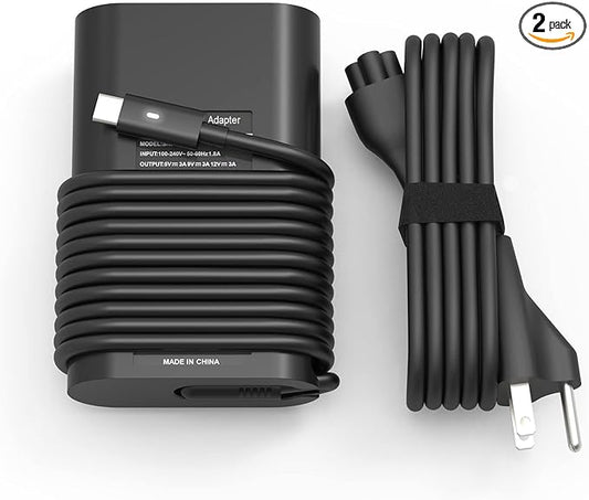 65w 45w USB-C Type C Laptop Charger Compatible with Dell Latitude 7275 7370 5420 5285 5290 5520 XPS 13 9250 9360 9365 9370 9380 9350 Chromebook 3100 3400 la65nm170 02YK0F Adapter Power Cord