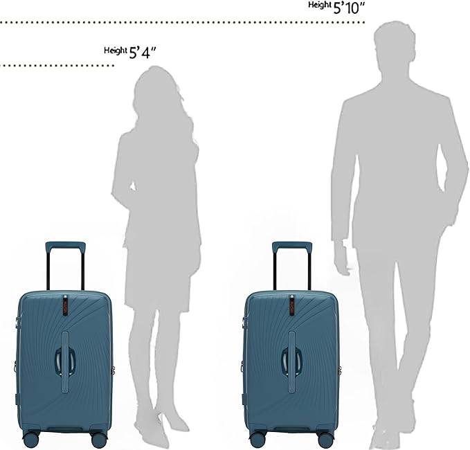 20 Inch Expandable Carry on Luggage, Hardside Lightweight Spinner Suitcase TSA Lock, 22x14x9 Airline Approved Hard Shell Expandable Travel Luggage with 20% More Capacity (Blue, 20 Inch)