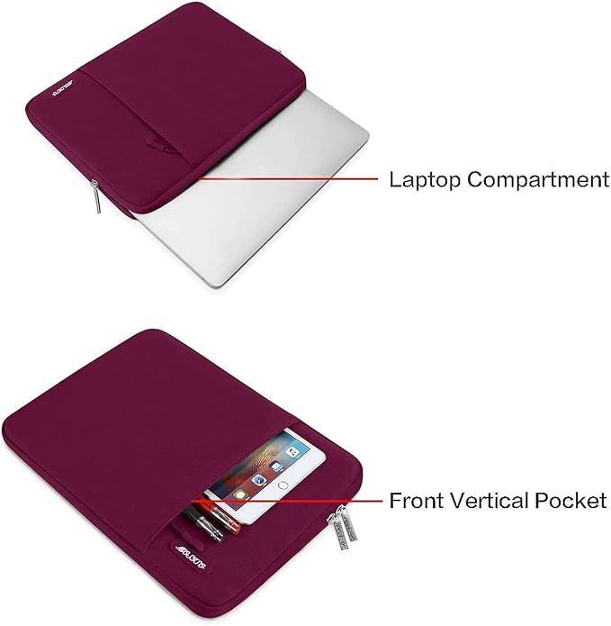 MOSISO Laptop Case 15 inch, 15 inch Laptop Sleeve Compatible with MacBook Air 15 M4 A3241 M3 A3114 M2 A2941 2025 2024 2023,Dell XPS 15,Polyester Vertical Computer Sleeve Bag with Pocket, Wine Red