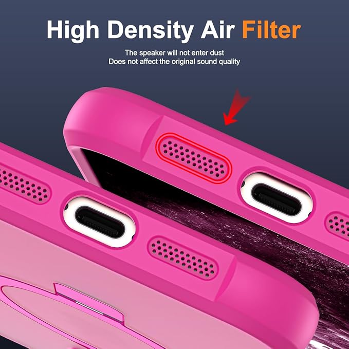 Compatible with iPhone 11 Pro Max Case with Invisible Magnetic O-Ring Stand Military-Grade Translucent Case for iPhone 11 ProMax 6.5" [Compatible with Mag-Safe][Great Grip Feeling], Rose