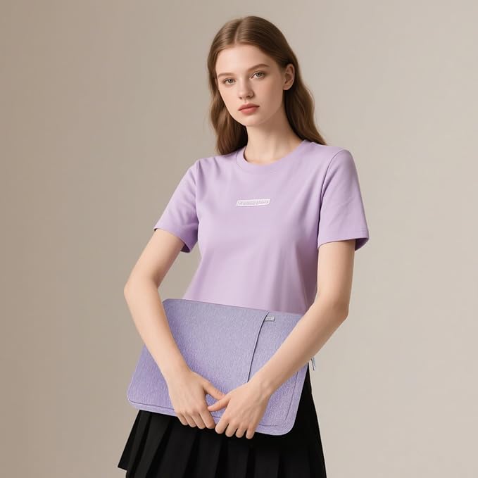 HYZUO 14-15 Inch Laptop Sleeve Bag Set for MacBook Air 15 M4/M3/M2, MacBook Pro 15, XPS 14/15 Plus, 15" Surface Laptop, Notebook Case for 14" HP Lenovo ThinkPad Asus Acer Huawei, Lilac Purple