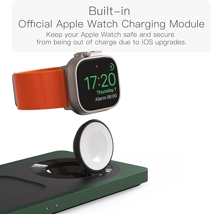 3 in 1 Charging Station for Apple Devices: Used for iPhone and Watch Charging Station with Magsafe Charger Stand, Wireless Charger for iPhone16/15/14/13/12, Apple Watch 1-9/Ultra, AirPods 3 Pro