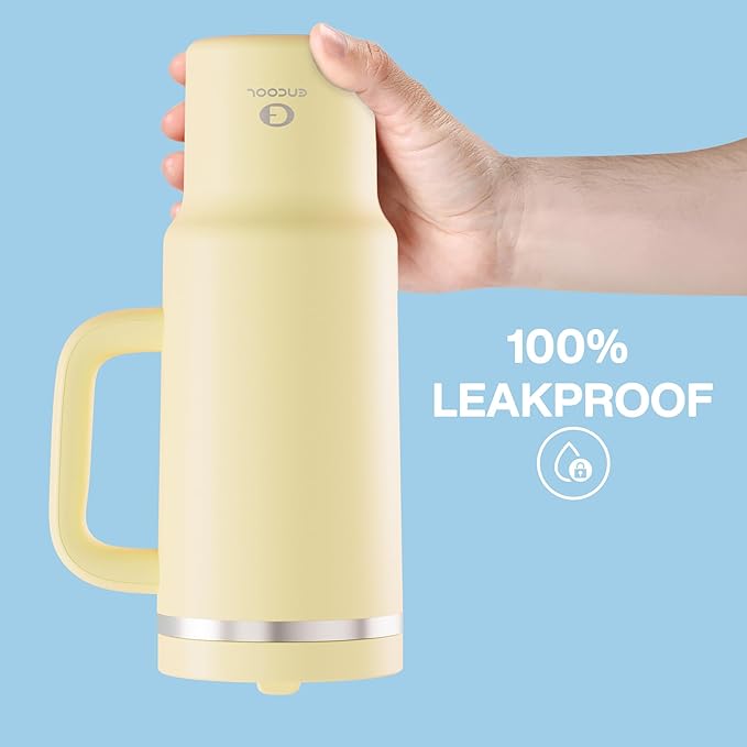 40 oz Tumbler with Handle and Straw: Stainless Steel Insulated Tumbler Keeps Cold for 24 Hours, Leakproof Travel Cup Fits in Cup Holder and BPA-Free, Light Vanilla