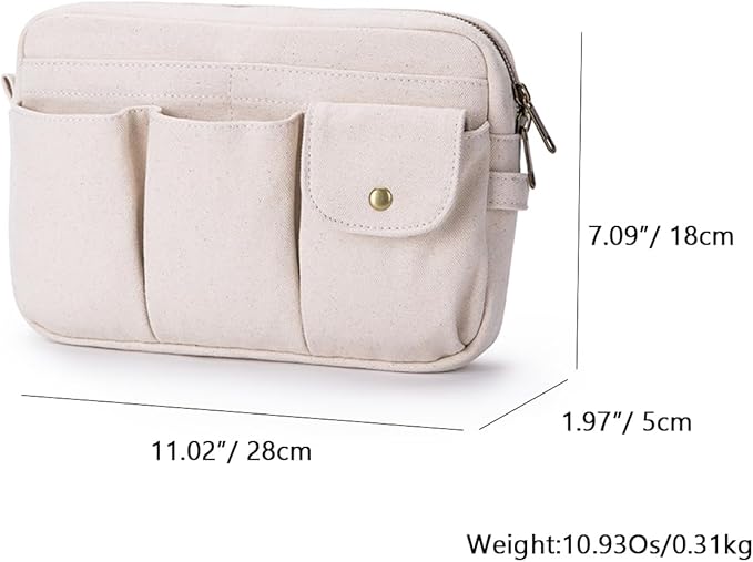 Storage Bag-arge Cosmetic Bag for Women, Travel Makeup Bag, Zip Up Bag, Cute Makeup Bag - Pure Cotton Canvas - Can be Suspended - Perfect Storage for Cosmetics