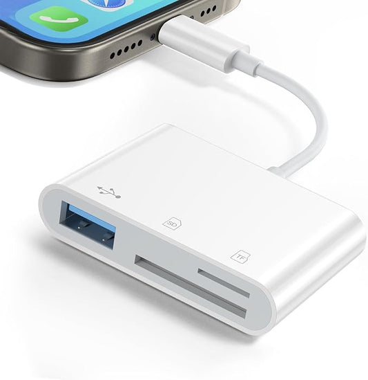 3-in-1 USB C Card Reader, SD/microSD/TF Memory Card Adapter, Compatible for Phone 15/16 Pro, Android, Pad, MacBook, Laptop