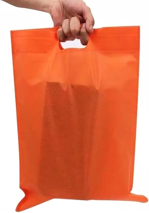 Leofi Bulk 50 Pack Mega 15" x 16" Cutout Handle Tote Assortment - Ideal Grocery Shopping, Treat, Trade Shows, Gift or Everyday Bags