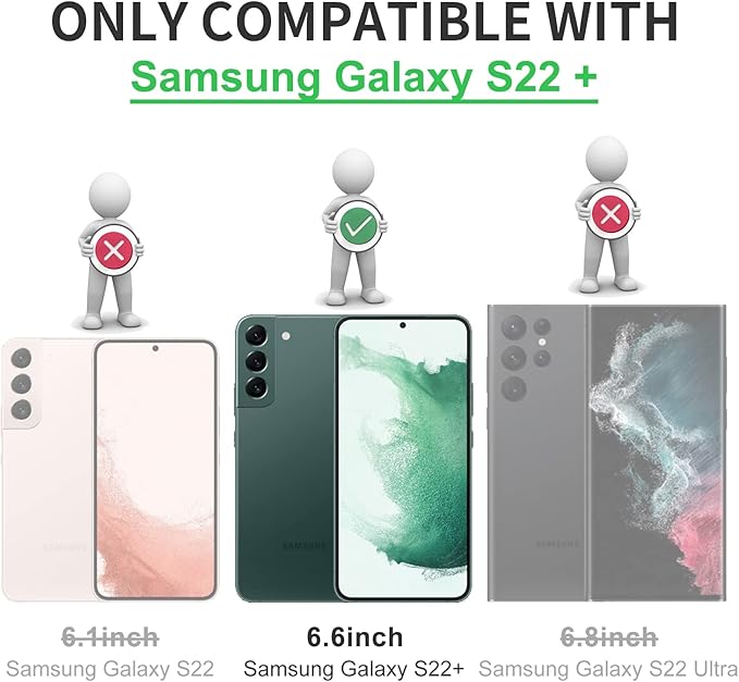 Tnarru Compatible for Samsung Galaxy S22 Plus Case with Ring Holder Kickstand [with Magnetic] Soft TPU Shockproof Electroplated Protective Phone Case for Galaxy S22+ 5G Black