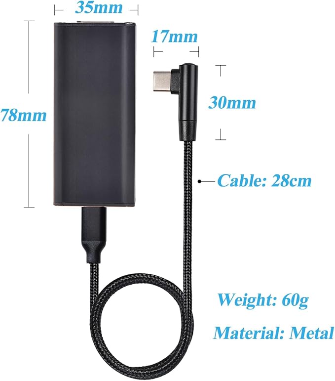 25W PoE to USB C Adapter Converter, PoE to Type-C Power Output with Ethernet, 5V/9V/12V/15V/20V Adaptive Output, Wired Broadband and PD Charging for Phone/Tablet (PD2CAT-20V)