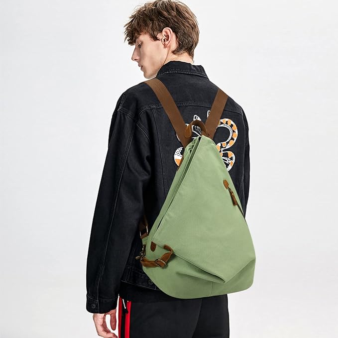 KL928 Canvas Vintage Backpack – Large Casual Daypack Outdoor Travel Rucksack Hiking Backpacks for Men Women