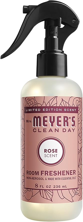 Mrs. Meyer’s Clean Day Room Freshener Spray, Rose Scent, Limited Edition Scent, Contains Essential Oils 8 Fl Oz (Pack of 6)