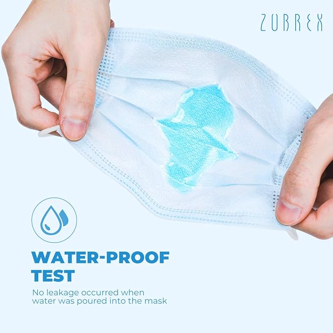 50 Pcs Disposable 3 Ply Safety Face Mask for Protection - with Nanofiber Lining Elastic Earloops, Lightweight Breathable Protective Anti-Dust Facial Masks Health School Office