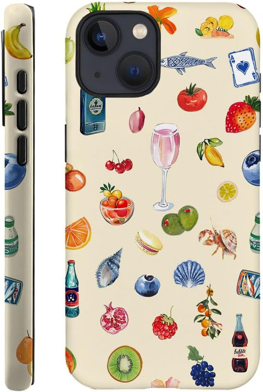 DAIZAG Case Compatible with iPhone 14 Plus,Fit Shockproof Cover for Women Girls,Fruit Flower Seashell Aesthetic