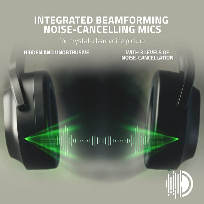 Razer Barracuda Wireless Gaming & Mobile Headset (PC, Playstation, Switch, Android, iOS): 2.4GHz Wireless + Bluetooth - Integrated Noise-Cancelling Mic - 50mm Drivers - 40 Hr Battery - Black (Renewed)