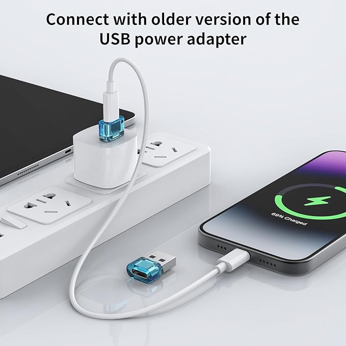 10 Pack USB Male to USB C Adapter - Super Fast Charging Transfer & OTG Function - Compatible with iPhone 15/16 Plus Pro Max/iPad Pro Air 4 Mini 6 & More