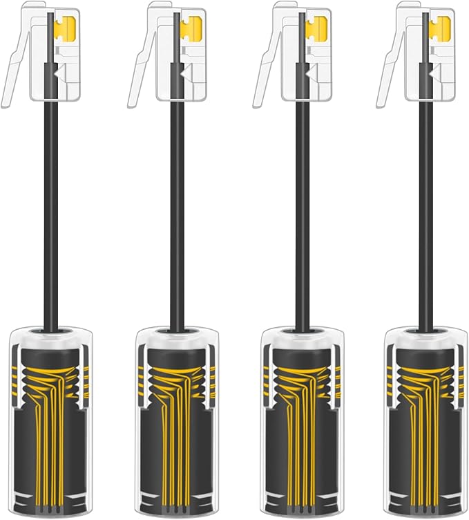 NECABLES 4Pack Phone Cord Detangler for Landline Telephone Handset Cord Detangler for Desk Phone RJ9 4P4C Male to Female Black