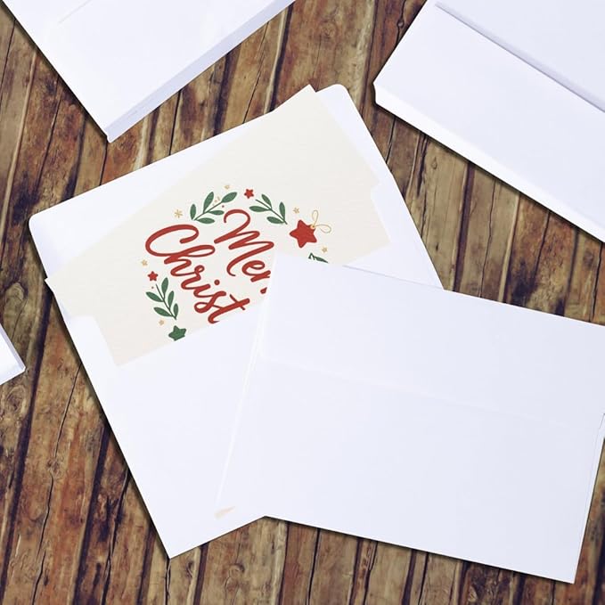 Keketer A2 White Printable Envelopes 80 Pack Self - Seal, for 5x7 Cards, Weddings, Invitations, Baby Shower 4.375 x 5.75 Inches