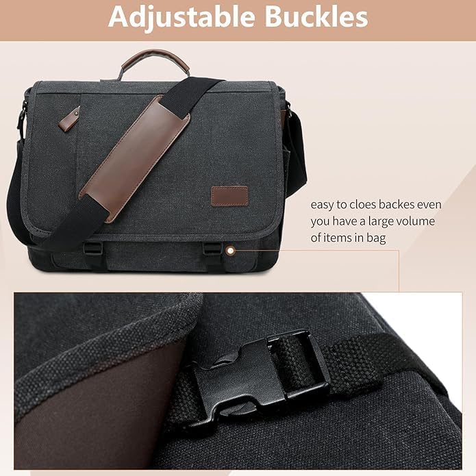 Canvas Messenger Bag for Men Waterproof Business Bags for Men Vintage Canvas Laptop Bag