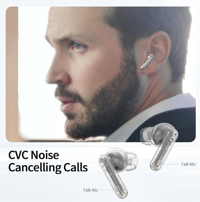 SoundMAGIC T80BT ANC True Wireless Earbuds with Hi-Res Audio,Hibrid Active Noise Cancelling, ENC Call Clarity, 20H Playtime, IPX5 Waterproof, Ultra-Comfy Fit for Sports/Work/Gaming (Silver)