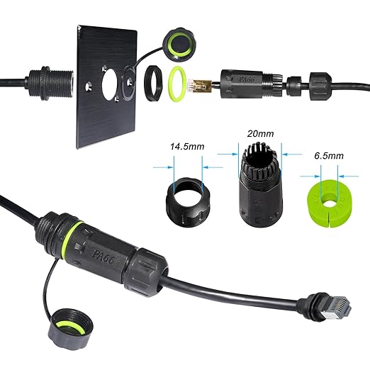 Waterproof Ethernet Adapter for Starlink - Gen 3 & Mini, Standard to RJ45 Coupler (2 Pack)