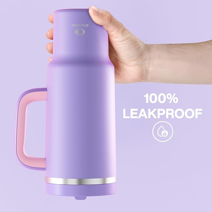 40 oz Tumbler with Handle and Straw: Stainless Steel Insulated Tumbler Keeps Cold for 24 Hours, Leakproof Travel Cup Fits in Cup Holder and BPA-Free, Mauve