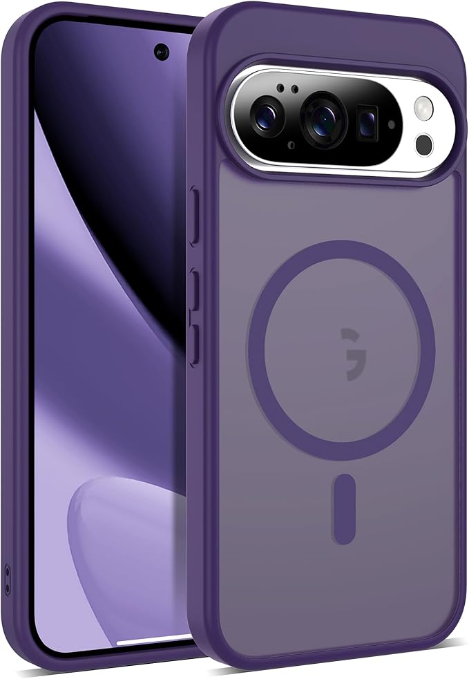 Compatible with Google Pixel 10 Case & Google Pixel 10 Pro Case with Magnetic [Compatible with Mag-Safe] Slim Translucent Matte Phone Cases with Anti-Fingerprint Tech, Purple