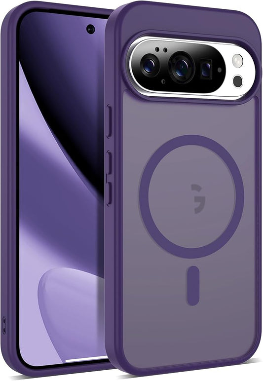 Compatible with Google Pixel 10 Case & Google Pixel 10 Pro Case with Magnetic [Compatible with Mag-Safe] Slim Translucent Matte Phone Cases with Anti-Fingerprint Tech, Purple