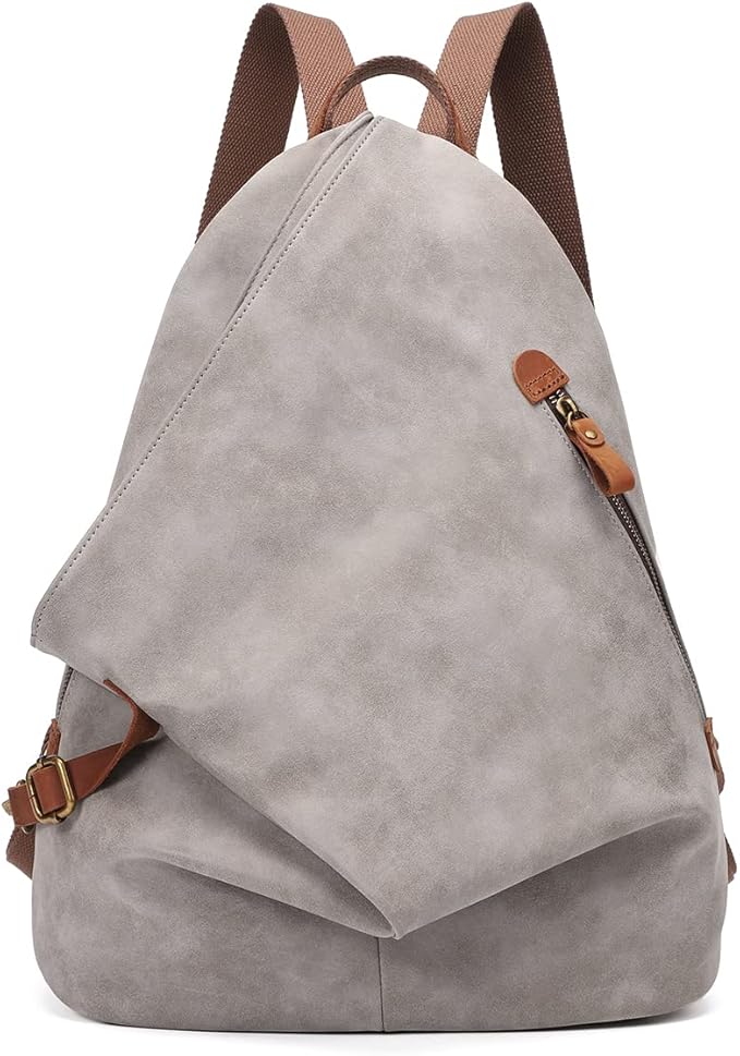 KL928 PU Leather Vintage Backpack – Large Casual Daypack Outdoor Travel Rucksack Hiking Backpacks for Men Women