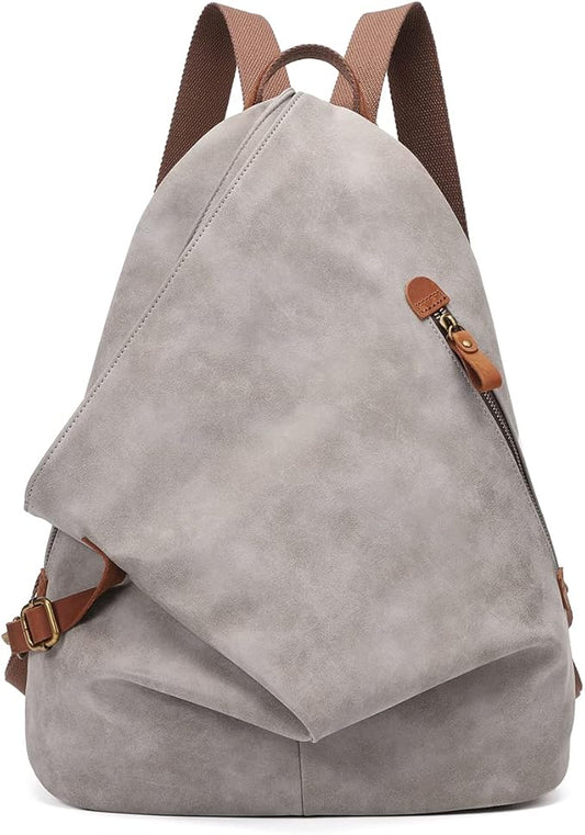 KL928 PU Leather Vintage Backpack – Large Casual Daypack Outdoor Travel Rucksack Hiking Backpacks for Men Women