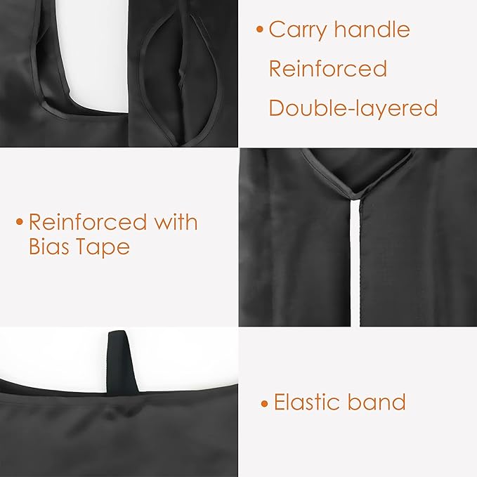 BeeGreen Black Reusable Grocery Bags Shopping Bags for Groceries 12 Pack Heavy Duty - Foldable Polyester Grocery Totes with Handles and Zipper Bag, Large Travel Washable Holiday Tote Bag Bulk