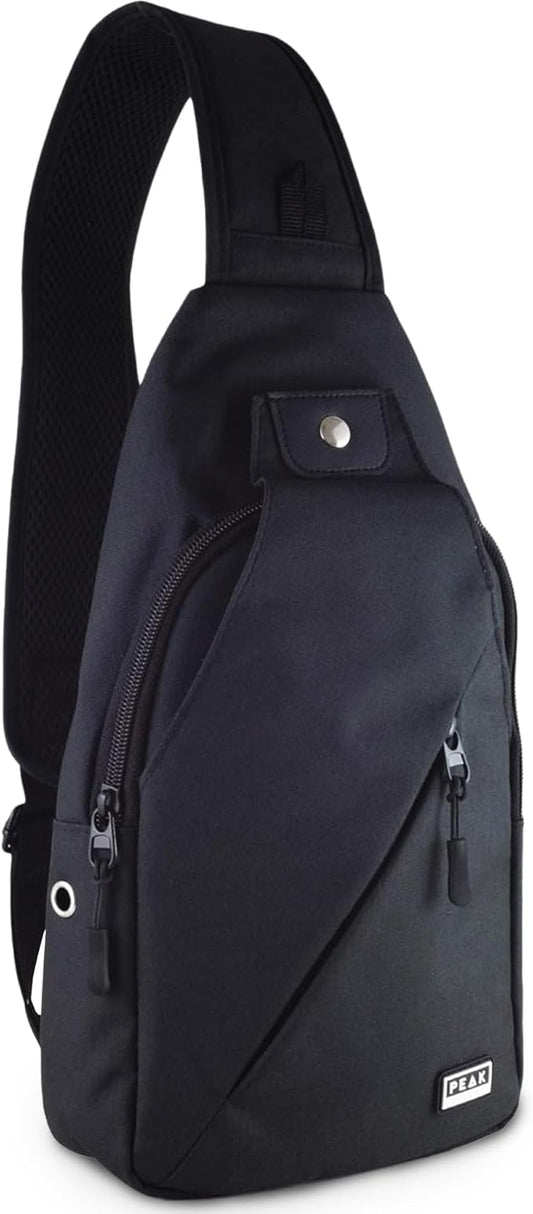 Peak Gear Travel Sling Bag. Compact Crossbody Bag | Lighter and Smaller than a Backpack | Lifetime Lost & Found ID Tag