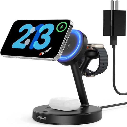 2025 3 in 1 Charging Station for Apple iPhone AirPods Watch with Mag-Safe Charger Wireless Charger Stand for iPhone 16 15 14 13 12 Series AirPods iWatch Series - Gifts for Wife & Husband