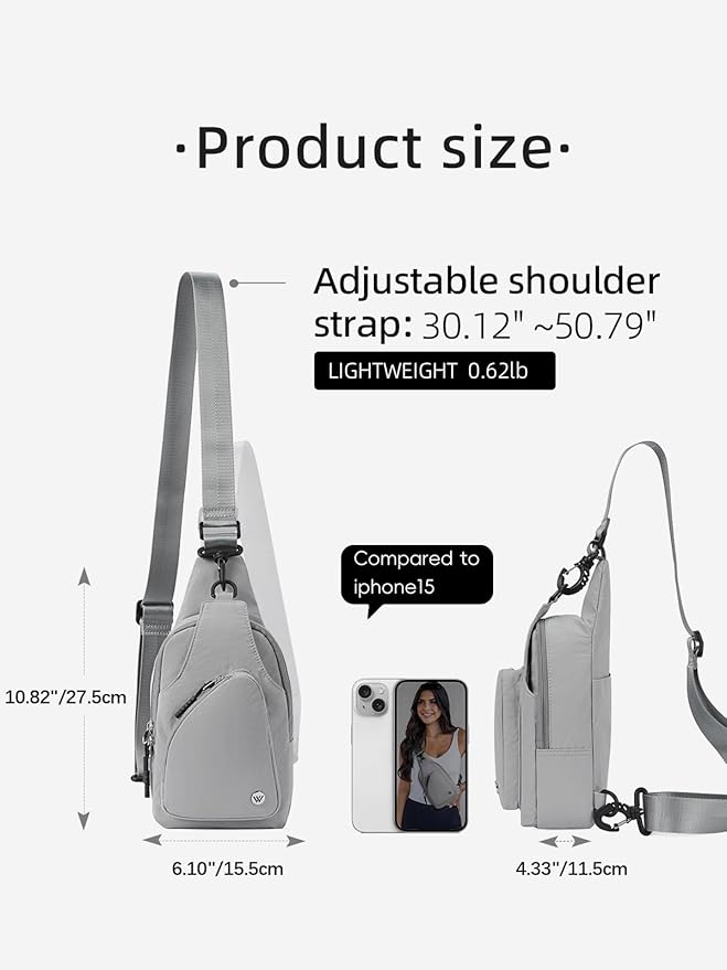 WESTBRONCO Small Sling Bag for Women Nylon Crossbody Sling Backpck Lightweight for Travel Casual Daily