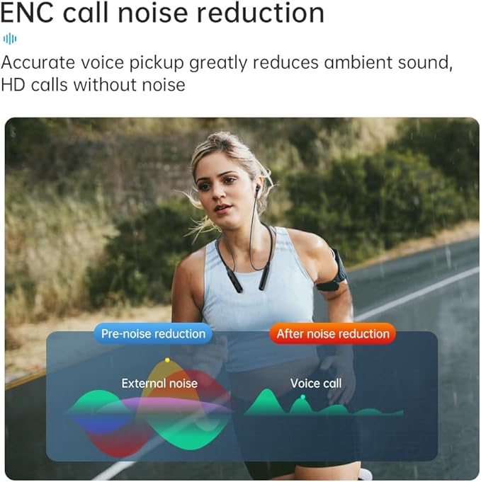 in-Ear Wireless Earbuds 25 Hours Working Neckband Bluetooth 6.0 Headphones Fast Charging ENC Neckband Magnetic Ultra-Lightweight Comfort Sports Music Game Dual Mode Wireless Headphone