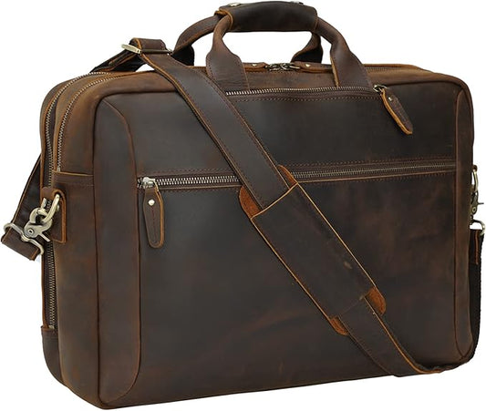 TIDING Men's Leather 15.6 Inch Laptop Backpack Convertible Briefcase Backpacks Large Work Business Travel Daypack