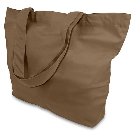 TOPDesign 3-Pack Super Strong Large 12oz Cotton Canvas Tote Bags, Reusable Grocery Shopping Cloth Bags, Fashionable Two-Tone Totes for Crafts, DIY Your Creative Designs