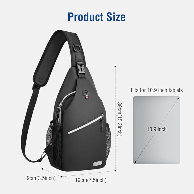 MOSISO Sling Backpack, Multipurpose Crossbody Shoulder Bag Travel Hiking Daypack