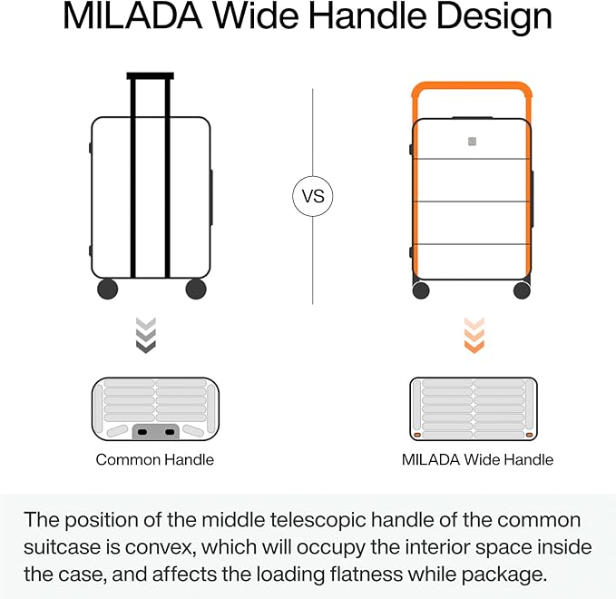 MILADA Wide Handle Luggage with Front Pocket Hardshell Aluminium Check In Suitcase with Wheels Medium 24 Inch Front Opening Checked Luggage with Spinner Wheels TSA Approved Luggage, Bamboo Green