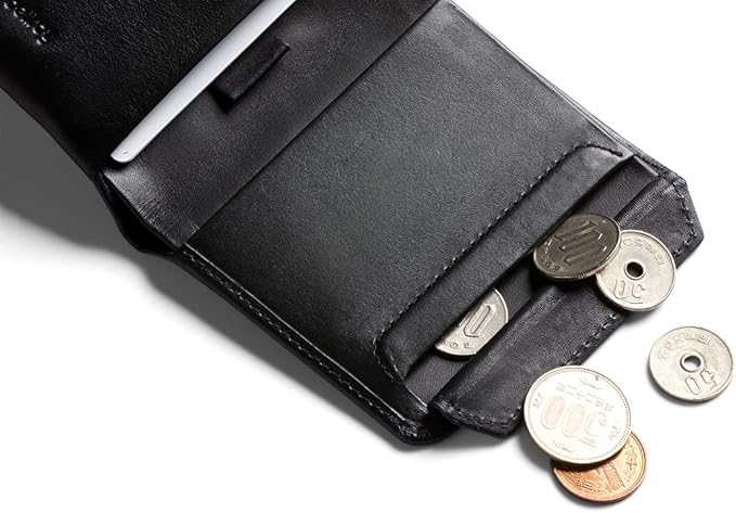 Bellroy Coin Wallet (Slim Coin Wallet, Bifold Leather Design, Holds 4-8 Cards, Magnetic Closure Coin Pouch)